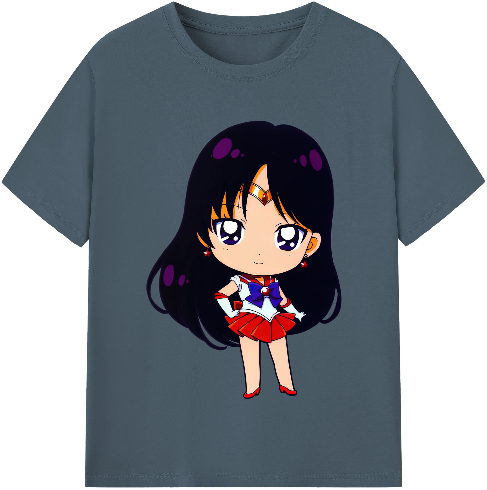 （画像用） 美少女戦士セーラームーン 火野レイ ひの レイ Sailor Moon Hino Rei （セーラーマーズ,Sailor Mars） 綿100％半袖Tシャツ（フロントプリント）